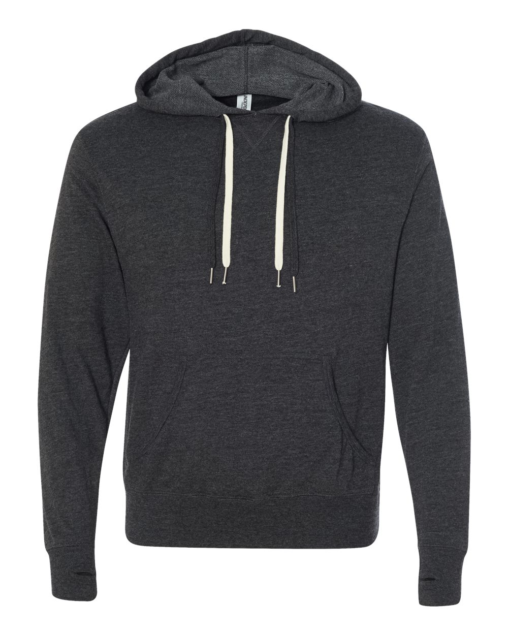 Unisex Midweight French Terry Hooded Sweatshirt - Front - B81576092 - Charcoal Heather