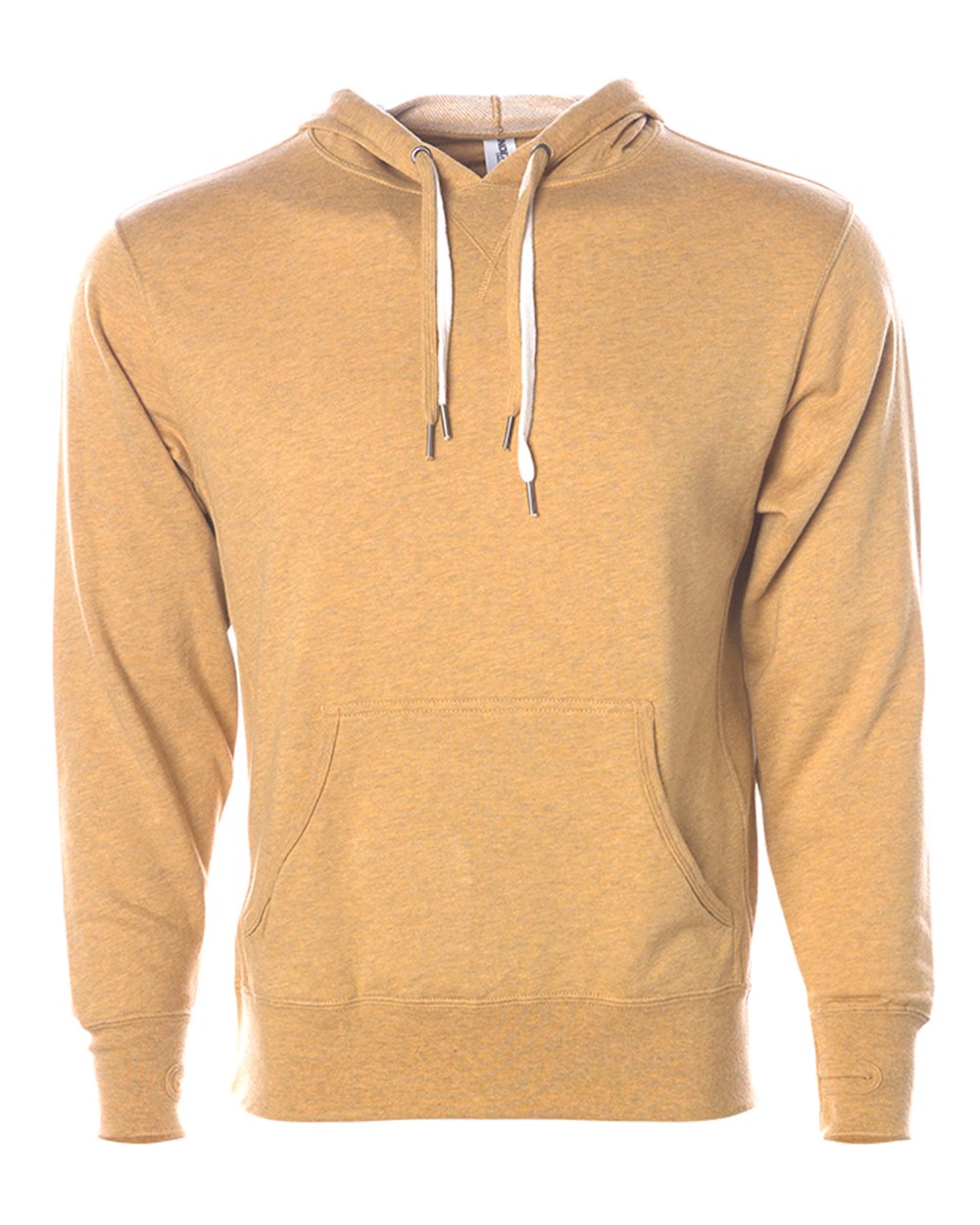 Unisex Midweight French Terry Hooded Sweatshirt - Front - B81576122 - Golden Wheat Heather