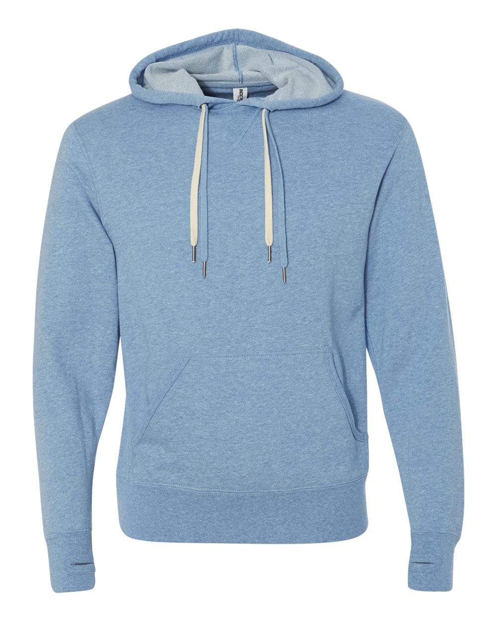 Unisex Midweight French Terry Hooded Sweatshirt - Front - B81576252 - Sky Heather