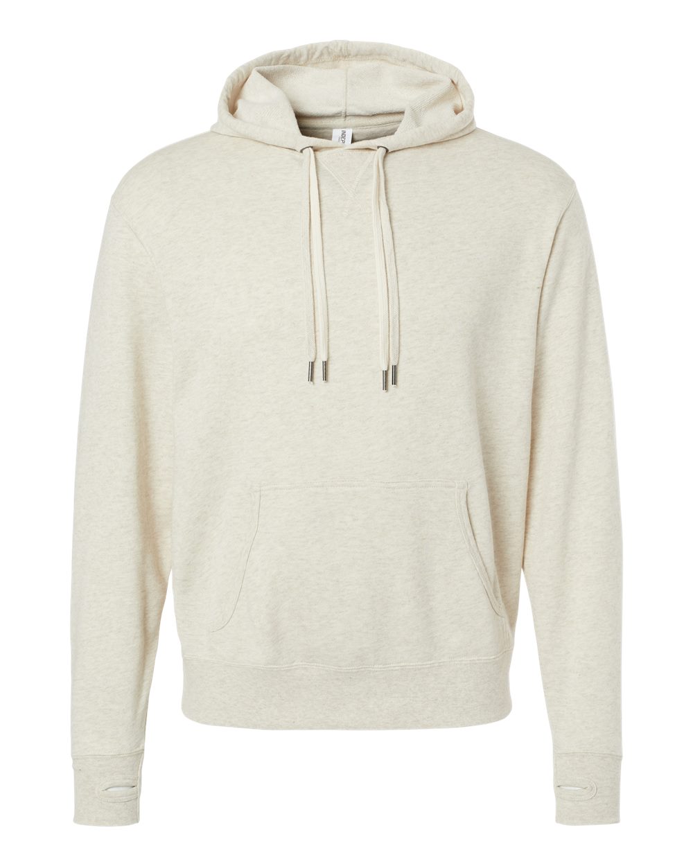 Unisex Midweight French Terry Hooded Sweatshirt - Front - B81576362 - Oatmeal Heather