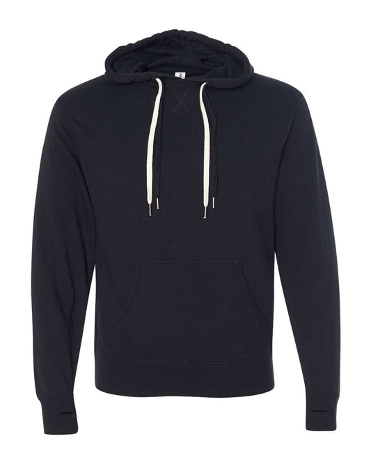 Unisex Midweight French Terry Hooded Sweatshirt - Front - B81576502 - Black
