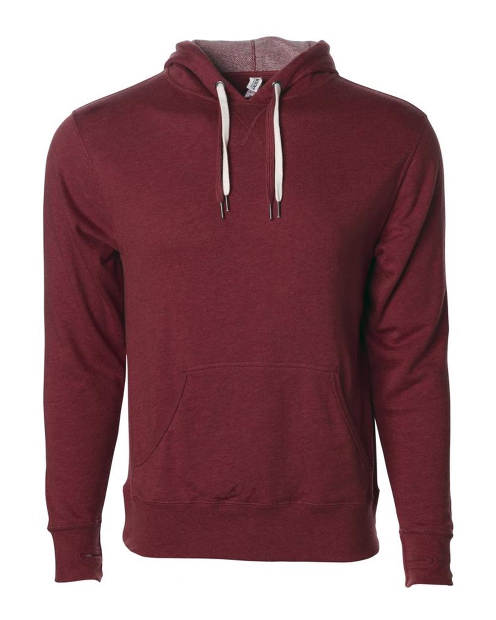 Unisex Midweight French Terry Hooded Sweatshirt - Front - B81576532 - Burgundy Heather