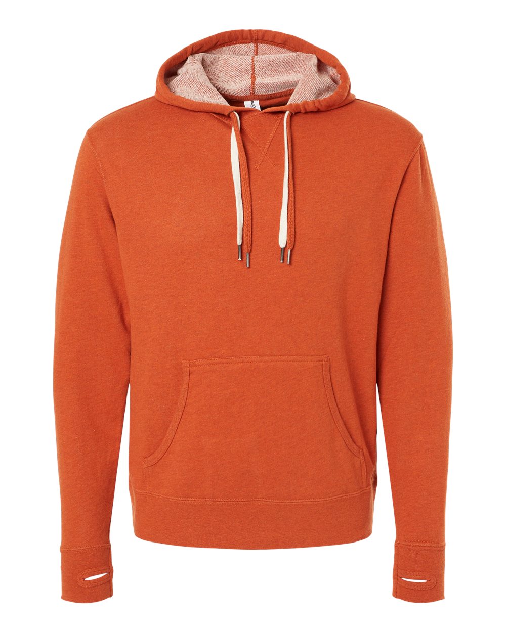 Unisex Midweight French Terry Hooded Sweatshirt - Front - B81576662 - Burnt Orange Heather
