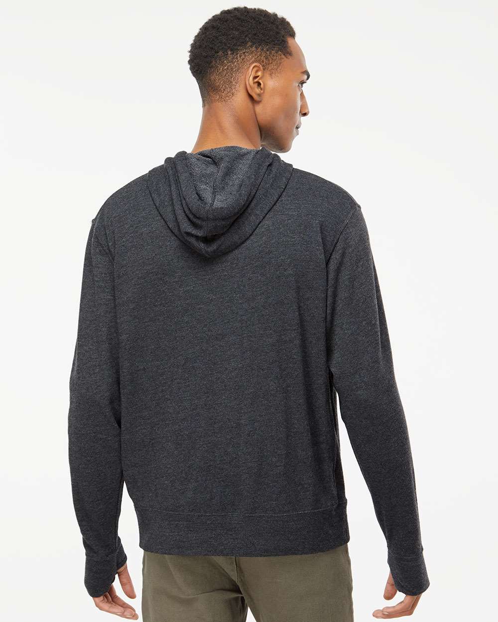 Unisex Midweight French Terry Hooded Sweatshirt - OnModelBack - B81576092 - Charcoal Heather