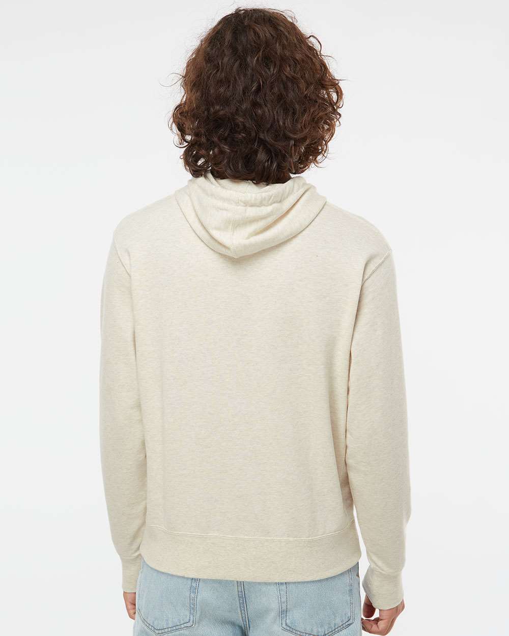 Unisex Midweight French Terry Hooded Sweatshirt - OnModelBack - B81576362 - Oatmeal Heather