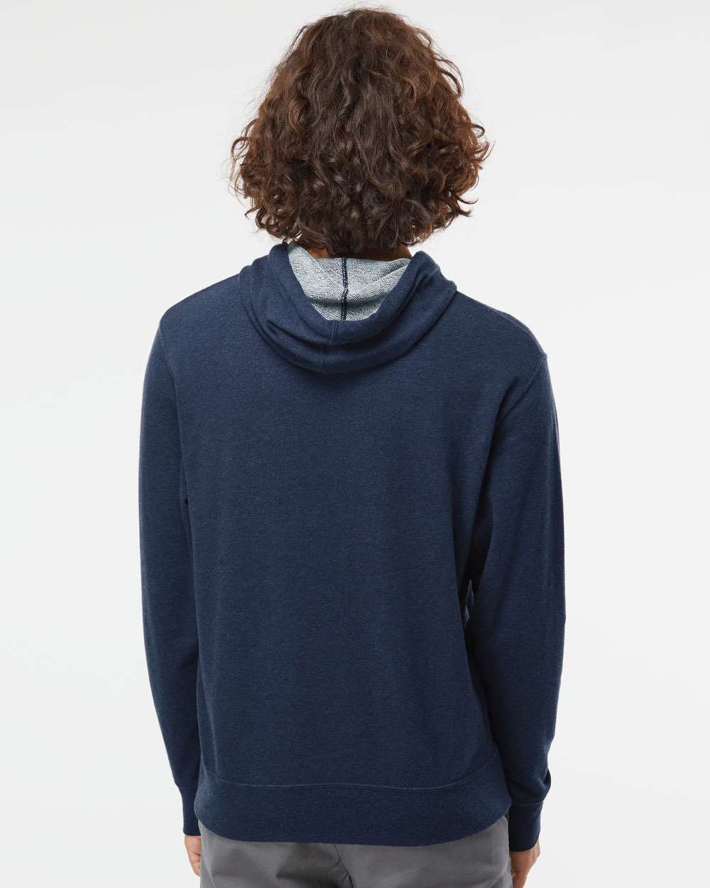 Unisex Midweight French Terry Hooded Sweatshirt - OnModelBack - B81576652 - Navy Heather