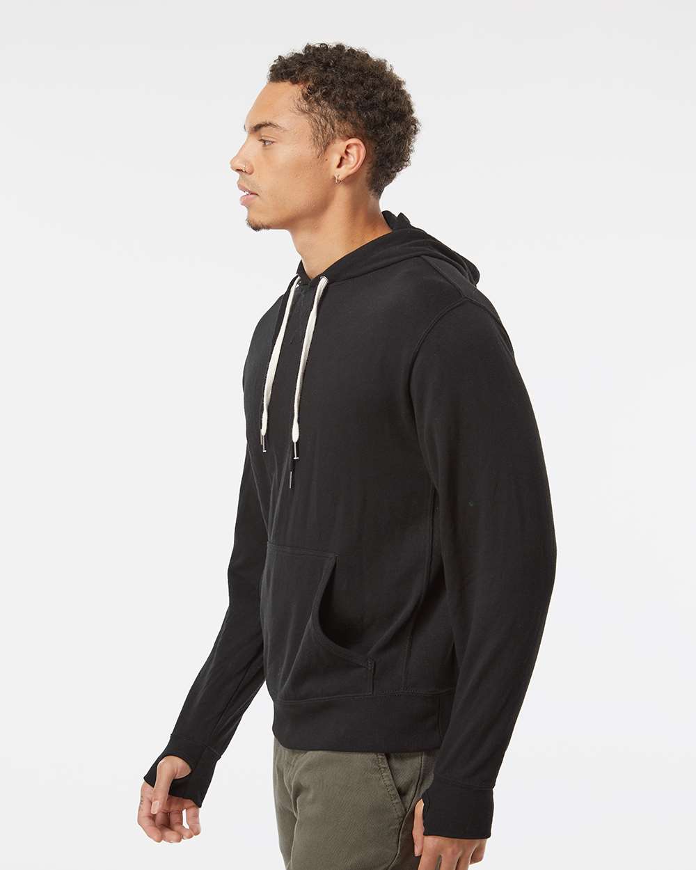 Unisex Midweight French Terry Hooded Sweatshirt - OnModelSide - B81576502 - Black
