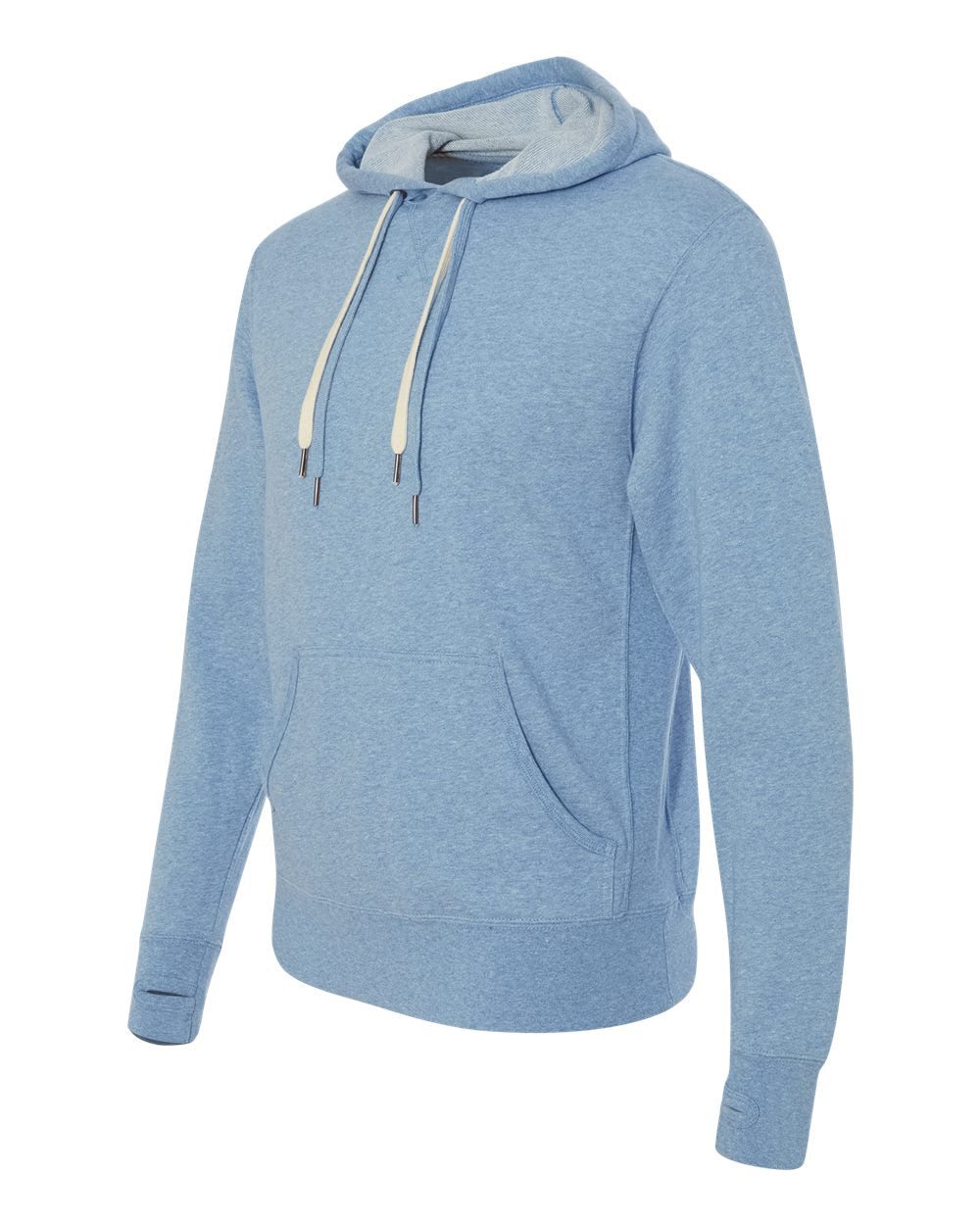 Unisex Midweight French Terry Hooded Sweatshirt - Side - B81576252 - Sky Heather