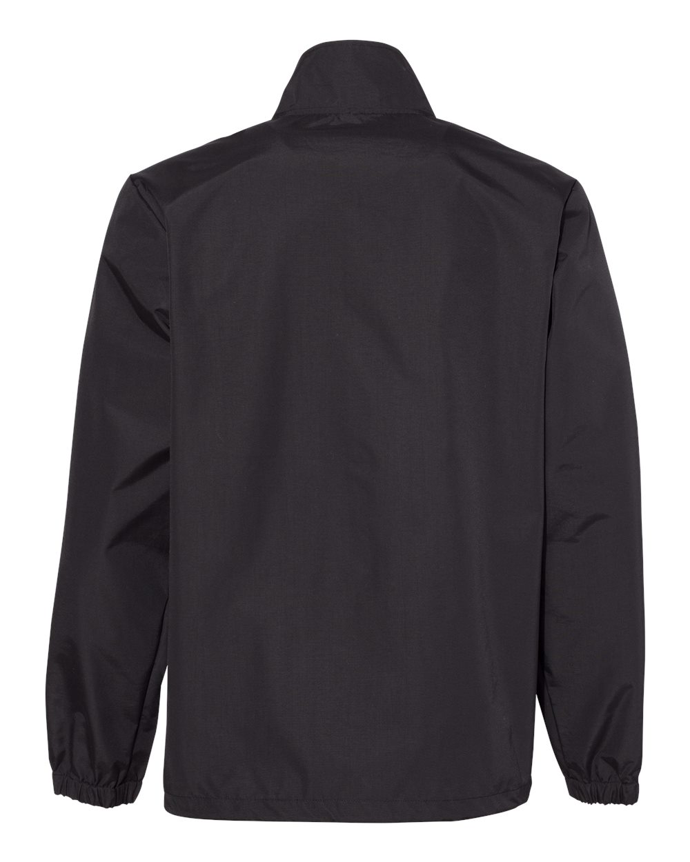 Men's Water-Resistant Windbreaker Coach’s Jacket - Back - B20876512 - Black/ Black