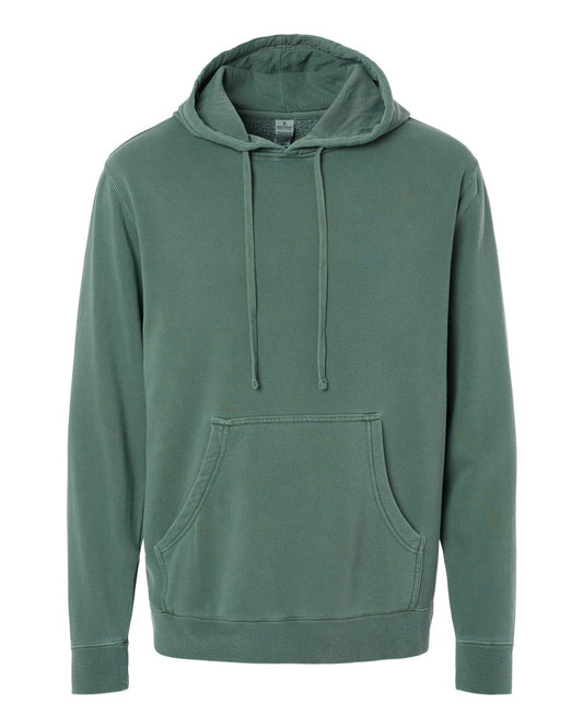 Unisex Midweight Pigment-Dyed Hooded Sweatshirt - Front - B22176232 - Pigment Alpine Green