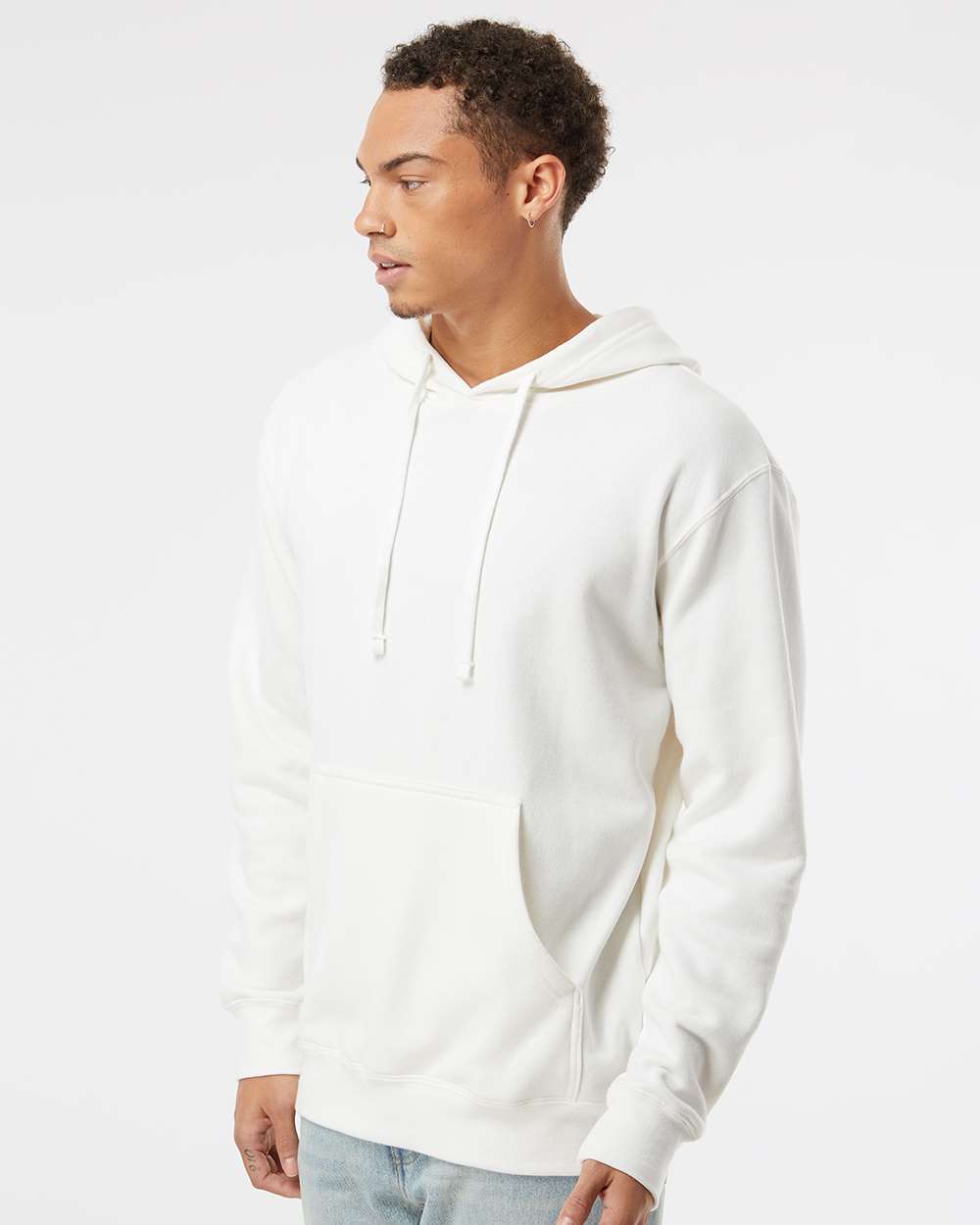 Unisex Midweight Pigment-Dyed Hooded Sweatshirt - OnModelSide - B22176012 - Prepared For Dye