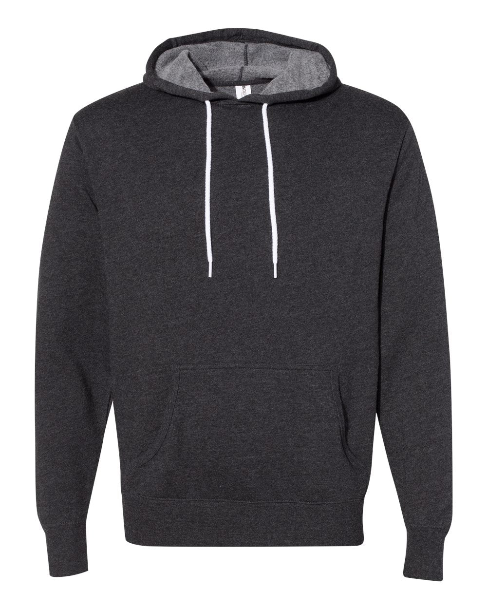Unisex Lightweight Hooded Sweatshirt - Front - B19976092 - Charcoal Heather