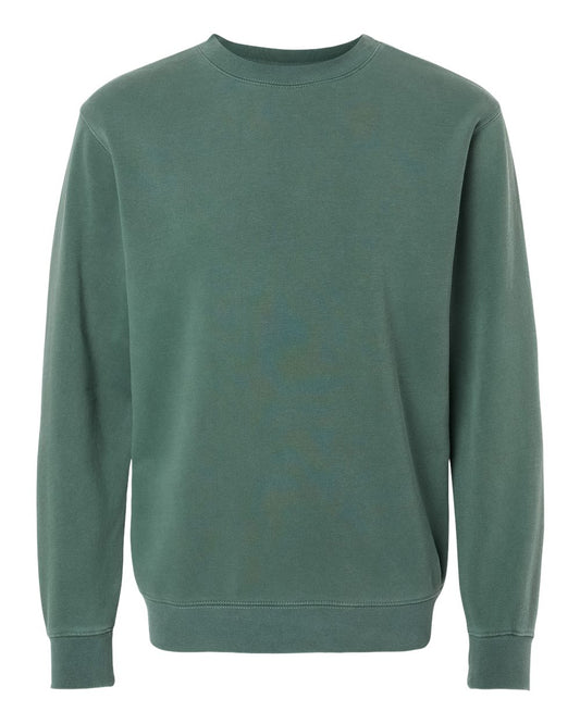 Unisex Midweight Pigment-Dyed Crewneck Sweatshirt - Front - B22376232 - Pigment Alpine Green