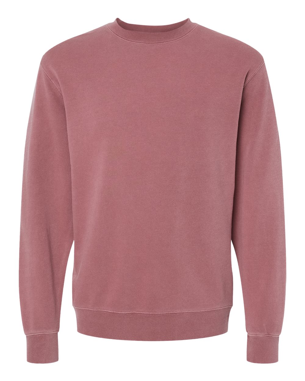 Unisex Midweight Pigment-Dyed Crewneck Sweatshirt - Front - B22376852 - Pigment Maroon