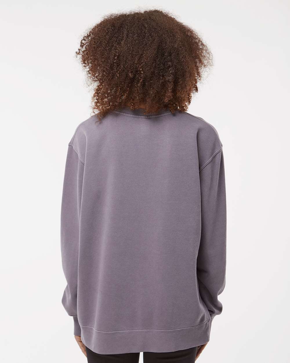 Unisex Midweight Pigment-Dyed Crewneck Sweatshirt - OnModelBack - B22376022 - Pigment Plum
