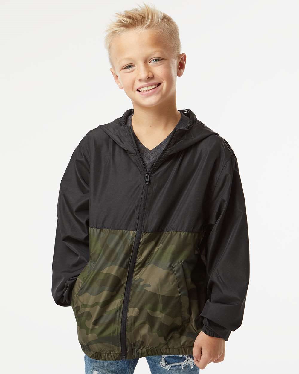 Youth Lightweight Windbreaker Full-Zip Jacket - styleImage