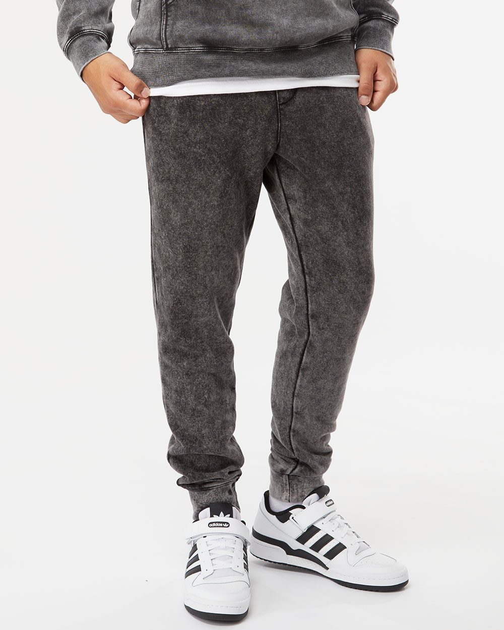 Unisex Mineral Wash Fleece Sweatpants - styleImage
