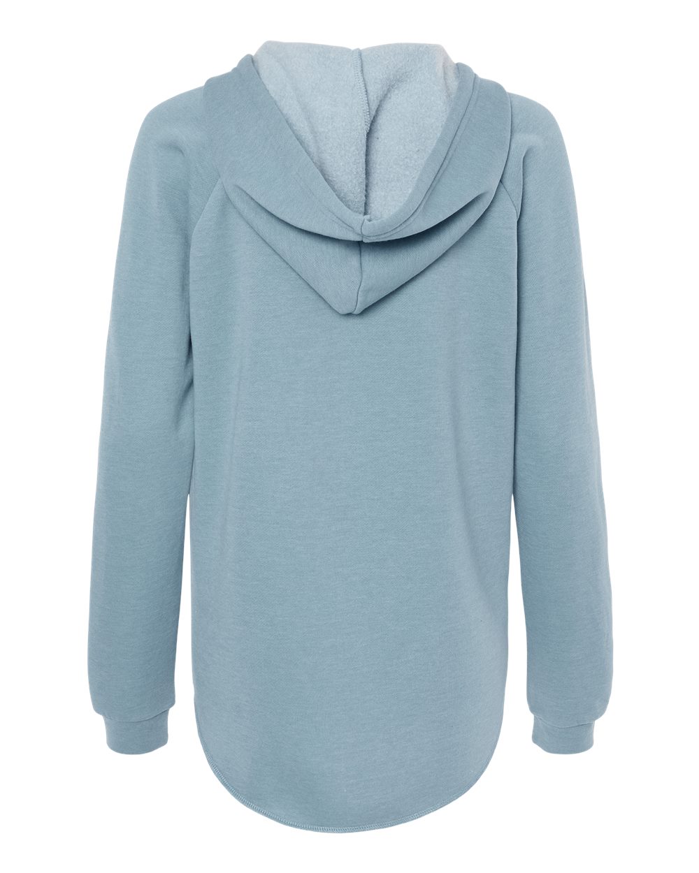 Women’s Lightweight California Wave Wash Hooded Sweatshirt - Back - B26776252 - Misty Blue