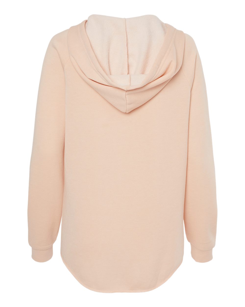 Women’s Lightweight California Wave Wash Hooded Sweatshirt - Back - B26776302 - Blush