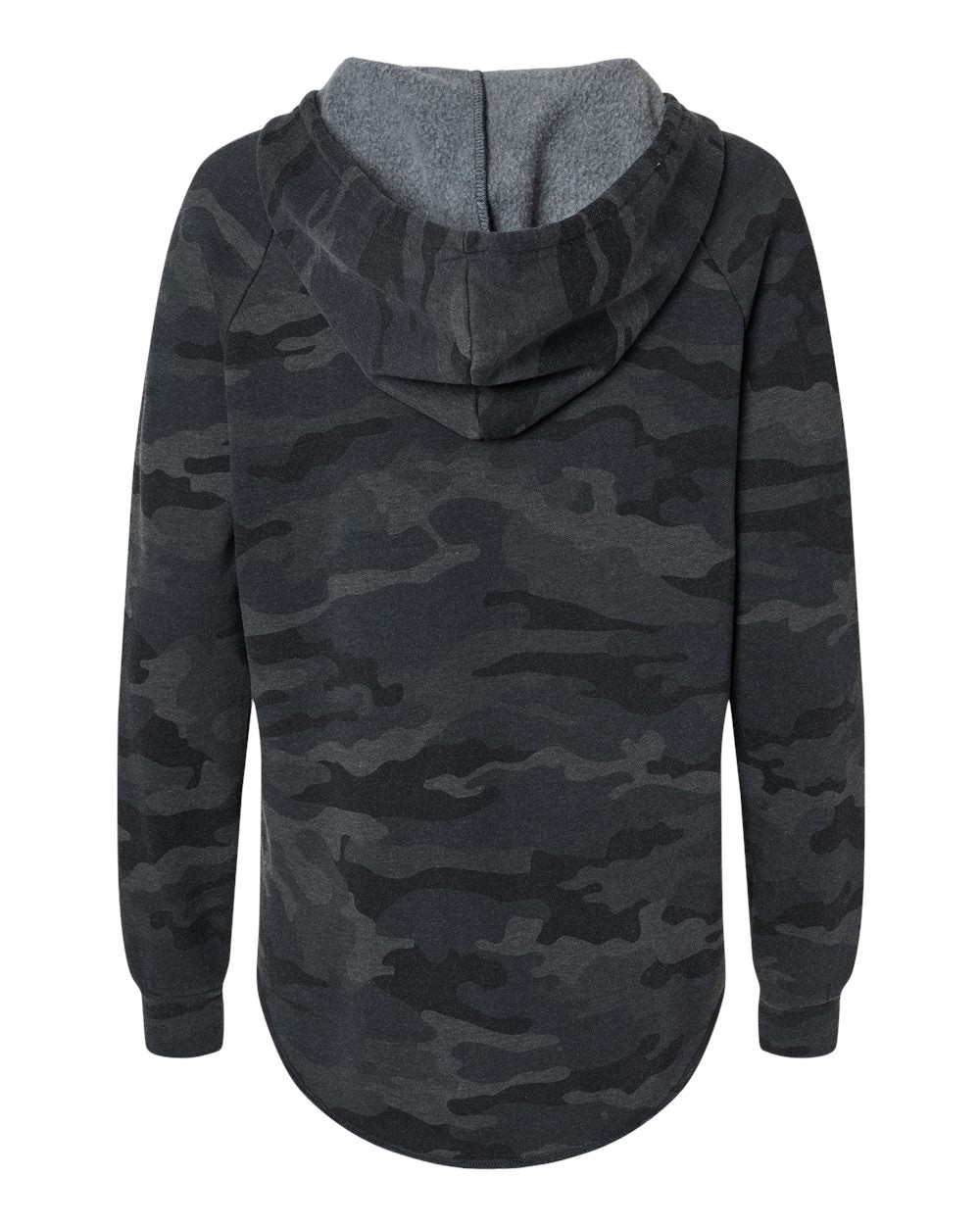 Women’s Lightweight California Wave Wash Hooded Sweatshirt - Back - B26776972 - Black Camo Heather