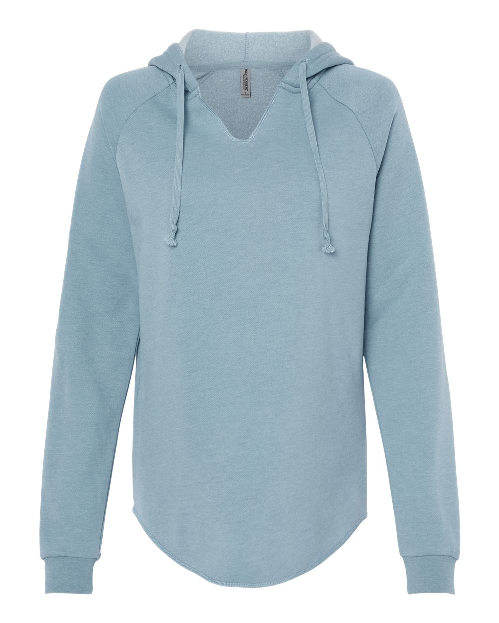 Women’s Lightweight California Wave Wash Hooded Sweatshirt - Front - B26776252 - Misty Blue