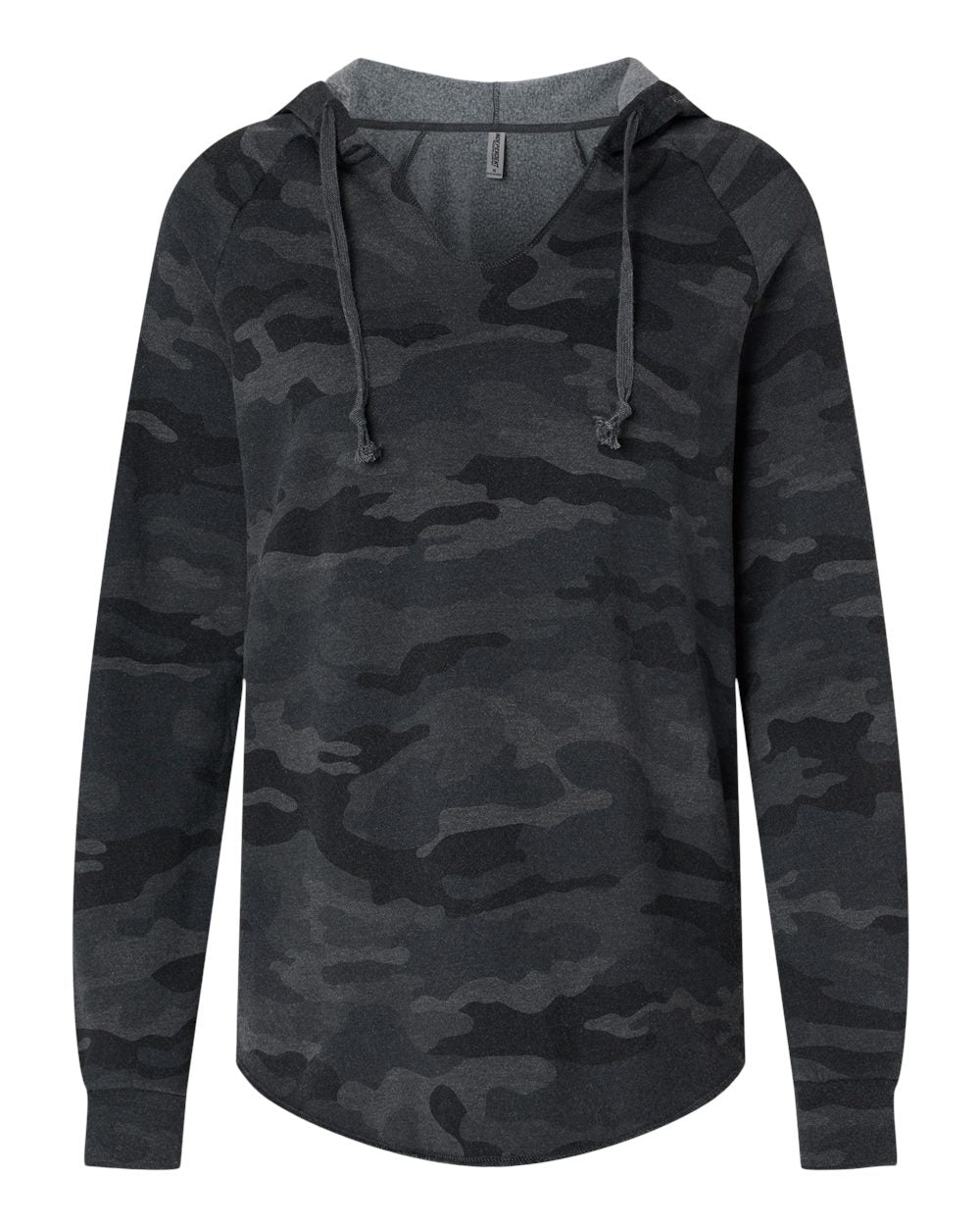 Women’s Lightweight California Wave Wash Hooded Sweatshirt - Front - B26776972 - Black Camo Heather