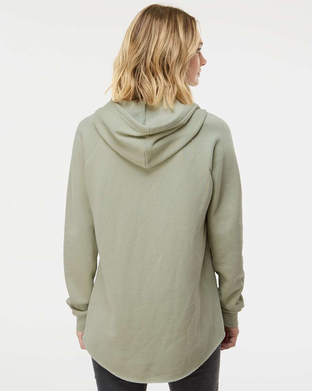 Women’s Lightweight California Wave Wash Hooded Sweatshirt - OnModelBack - B26776542 - Sage