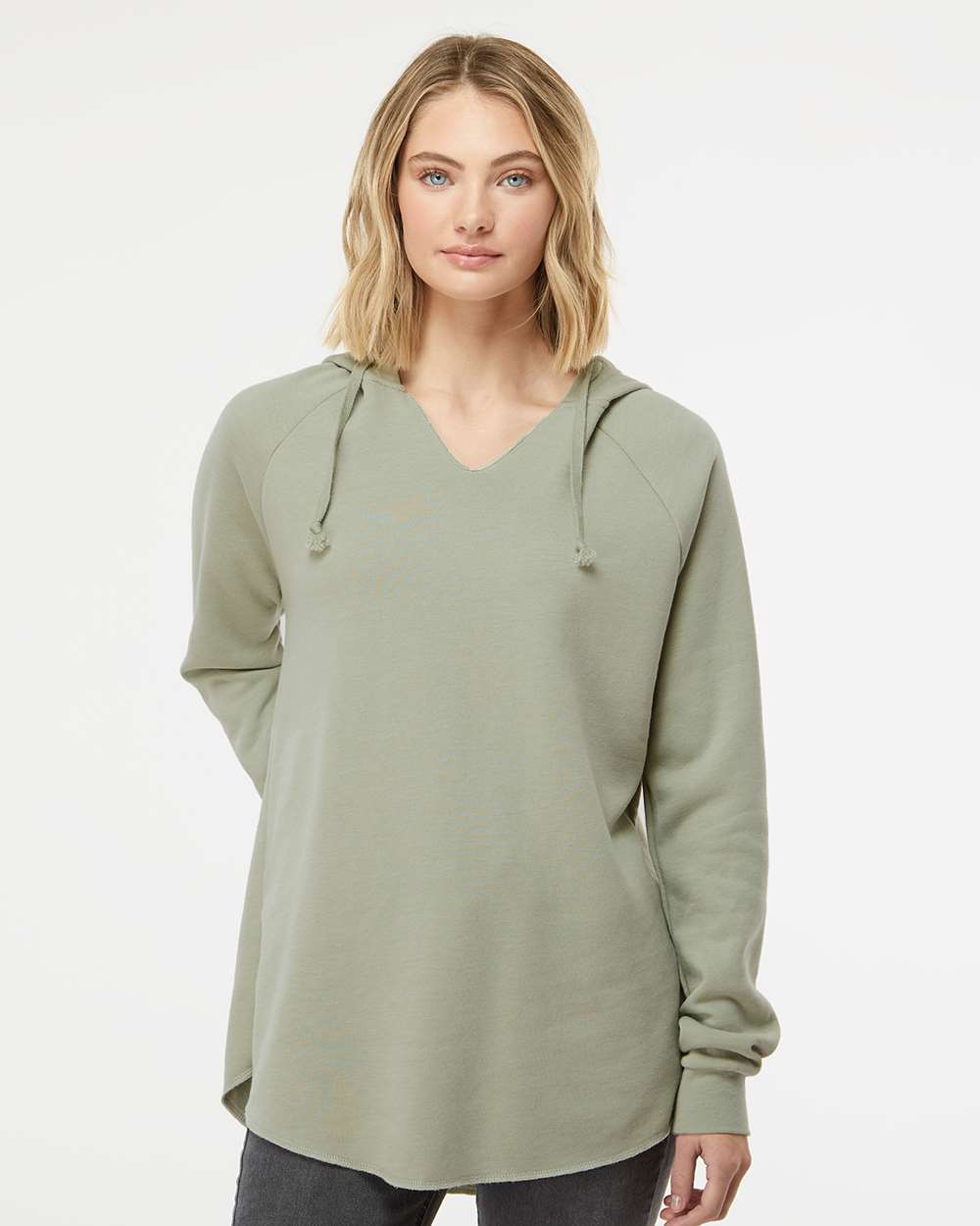 Women’s Lightweight California Wave Wash Hooded Sweatshirt - OnModelFront - B26776542 - Sage