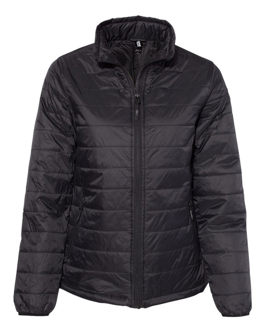 Women's Puffer Jacket - Front - B12076502 - Black