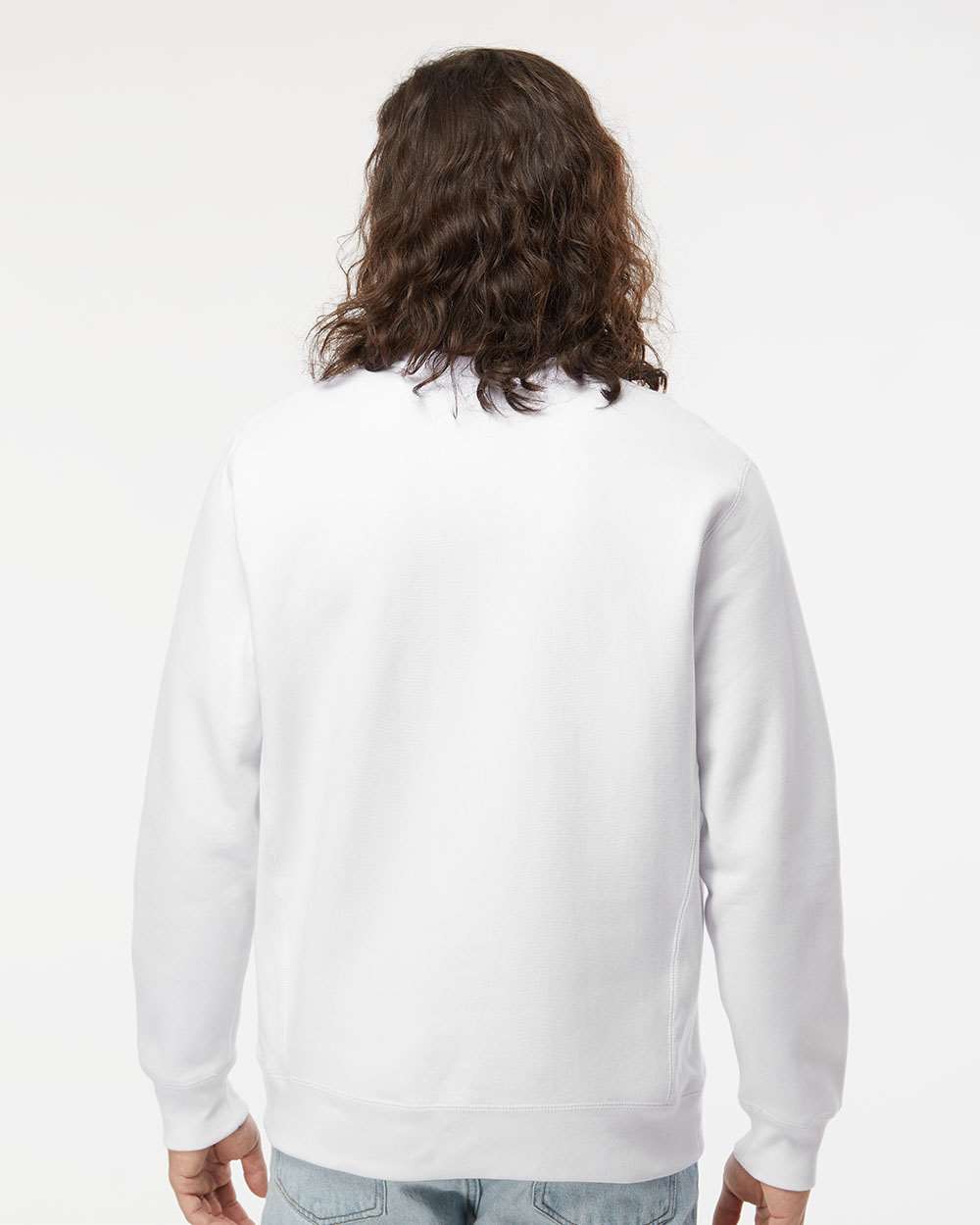 Unisex Legend Premium Heavyweight Cross-Grain Crewneck Sweatshirt - OnModelBack - B02776002 - White