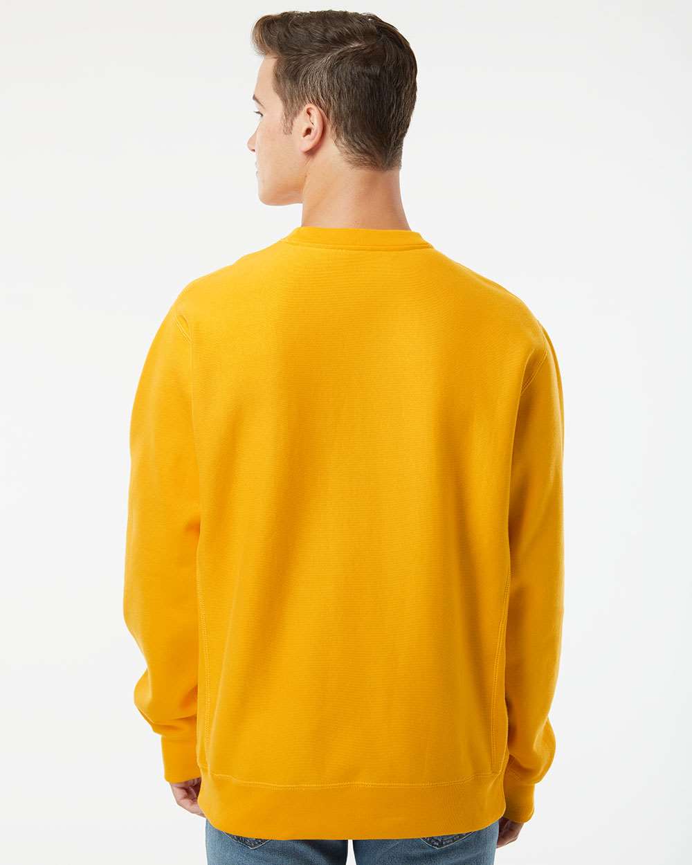 Unisex Legend Premium Heavyweight Cross-Grain Crewneck Sweatshirt - OnModelBack - B02776122 - Gold