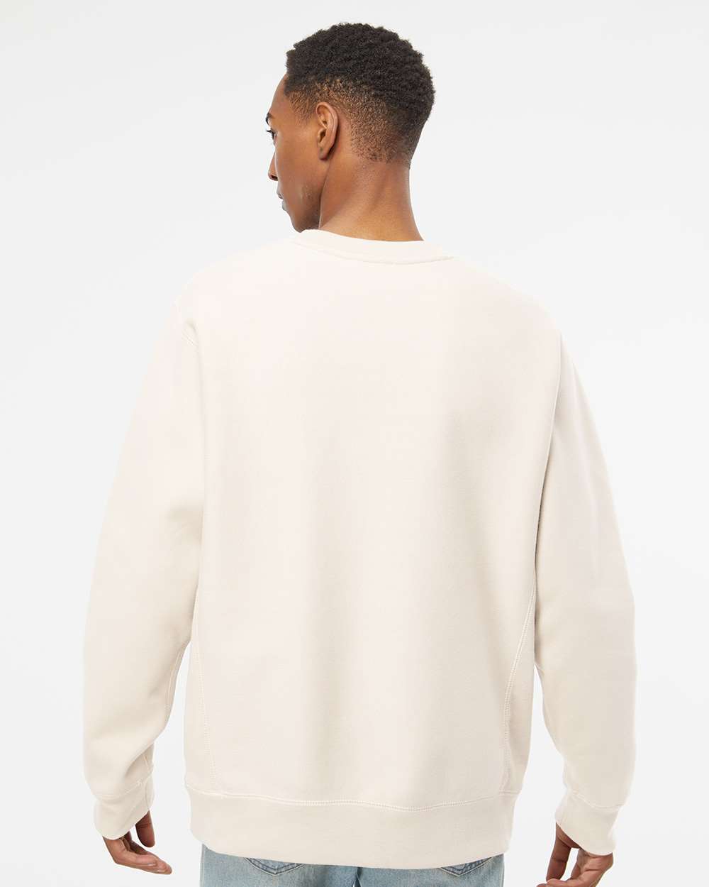 Unisex Legend Premium Heavyweight Cross-Grain Crewneck Sweatshirt - OnModelBack - B02776242 - Bone