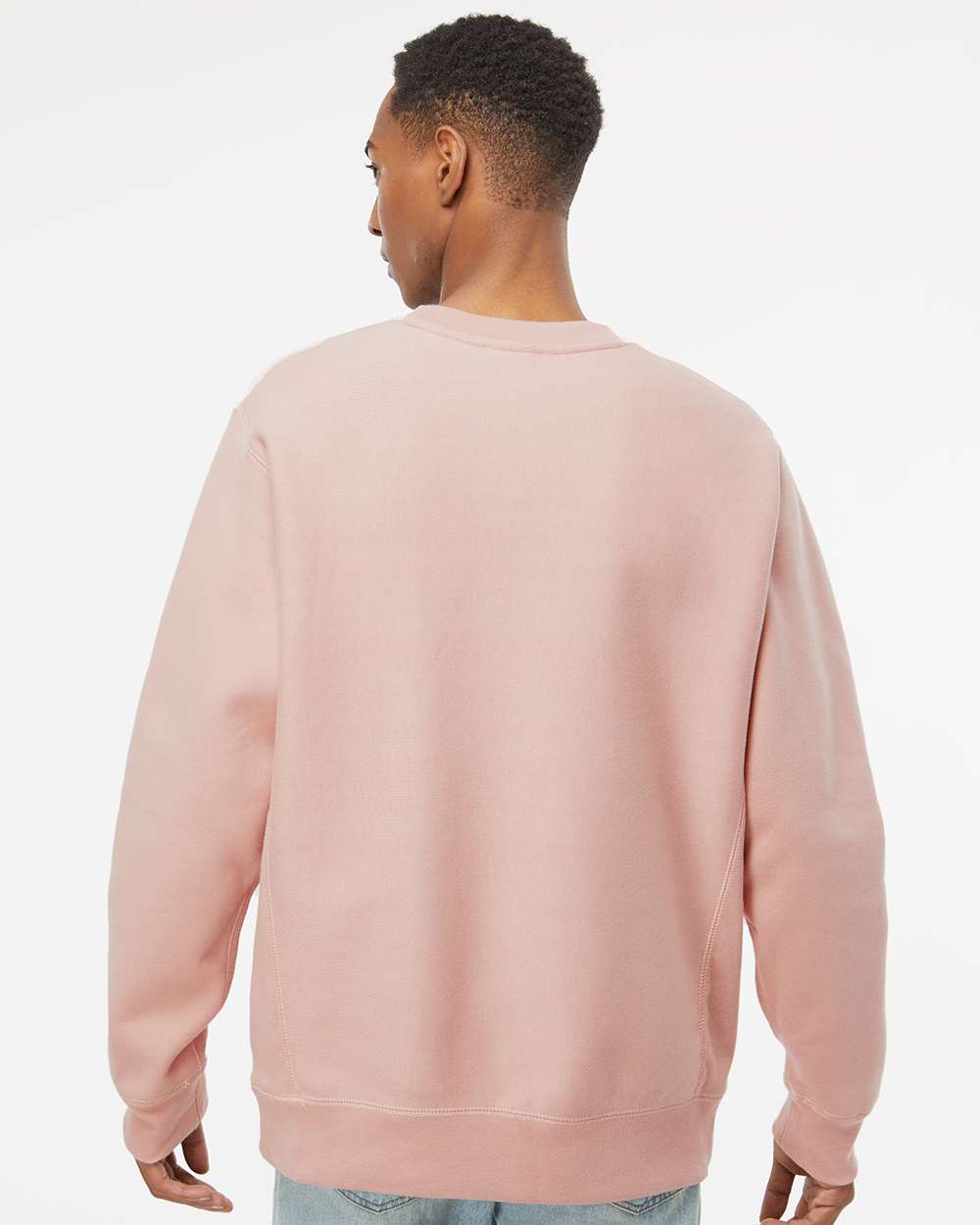 Unisex Legend Premium Heavyweight Cross-Grain Crewneck Sweatshirt - OnModelBack - B02776302 - Dusty Pink