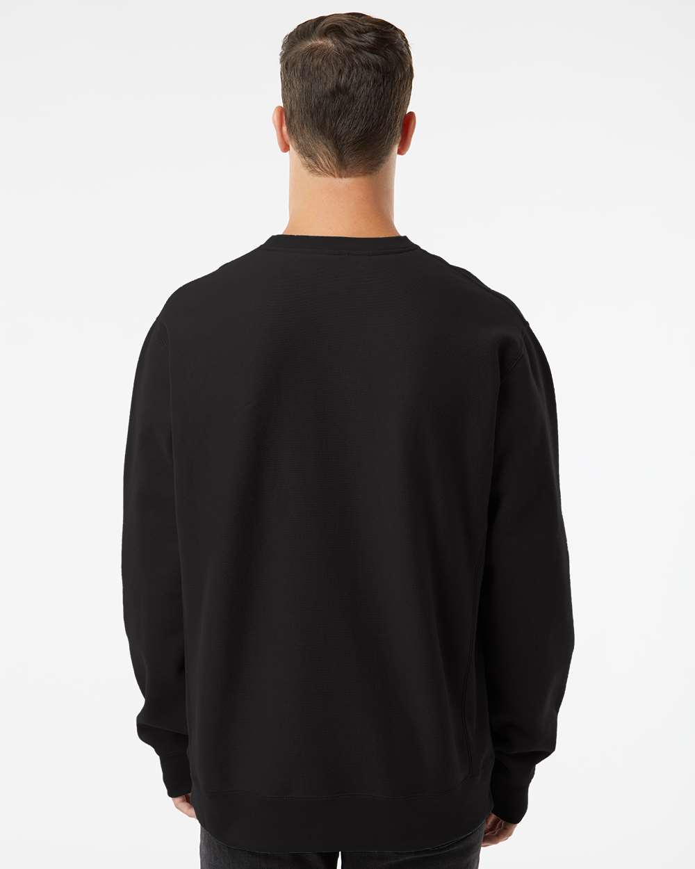 Unisex Legend Premium Heavyweight Cross-Grain Crewneck Sweatshirt - OnModelBack - B02776502 - Black