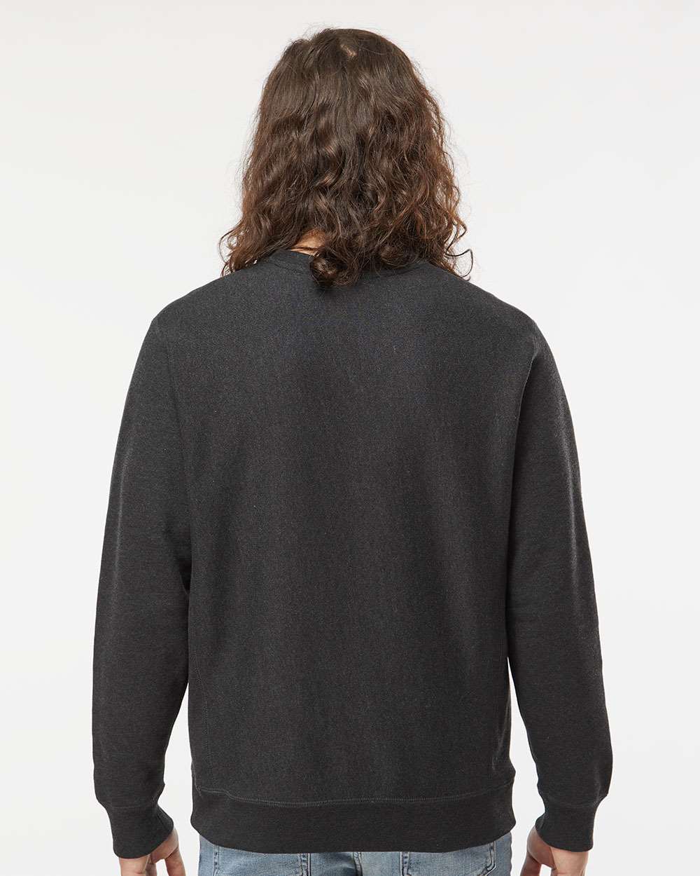 Unisex Legend Premium Heavyweight Cross-Grain Crewneck Sweatshirt - OnModelBack - B02776592 - Charcoal Heather