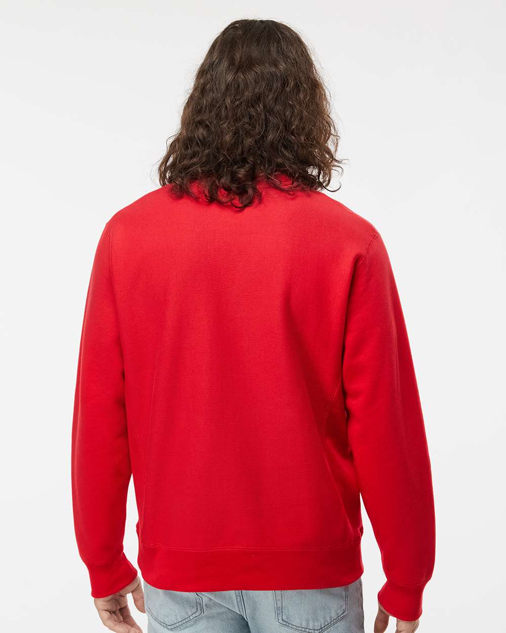 Unisex Legend Premium Heavyweight Cross-Grain Crewneck Sweatshirt - OnModelBack - B02776702 - Red