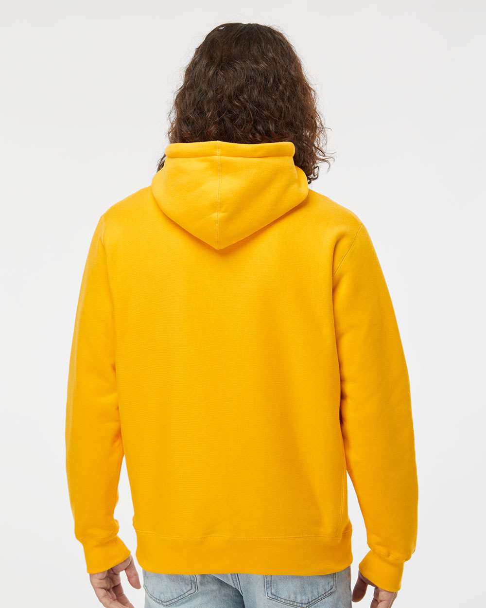 Unisex Legend Premium Heavyweight Cross-Grain Hooded Sweatshirt - OnModelBack - B02876122 - Gold