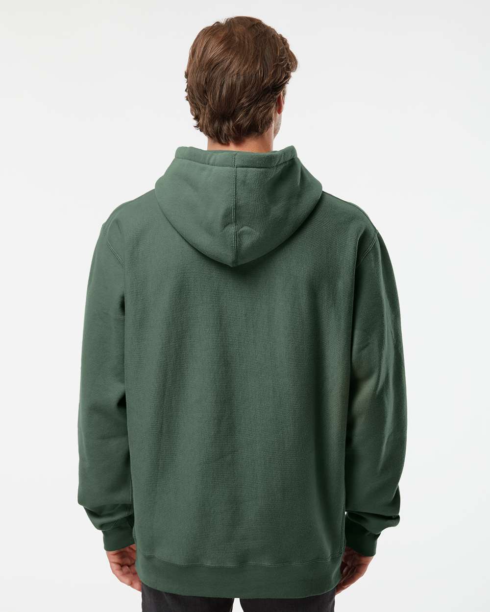 Unisex Legend Premium Heavyweight Cross-Grain Hooded Sweatshirt - OnModelBack - B02876232 - Alpine Green