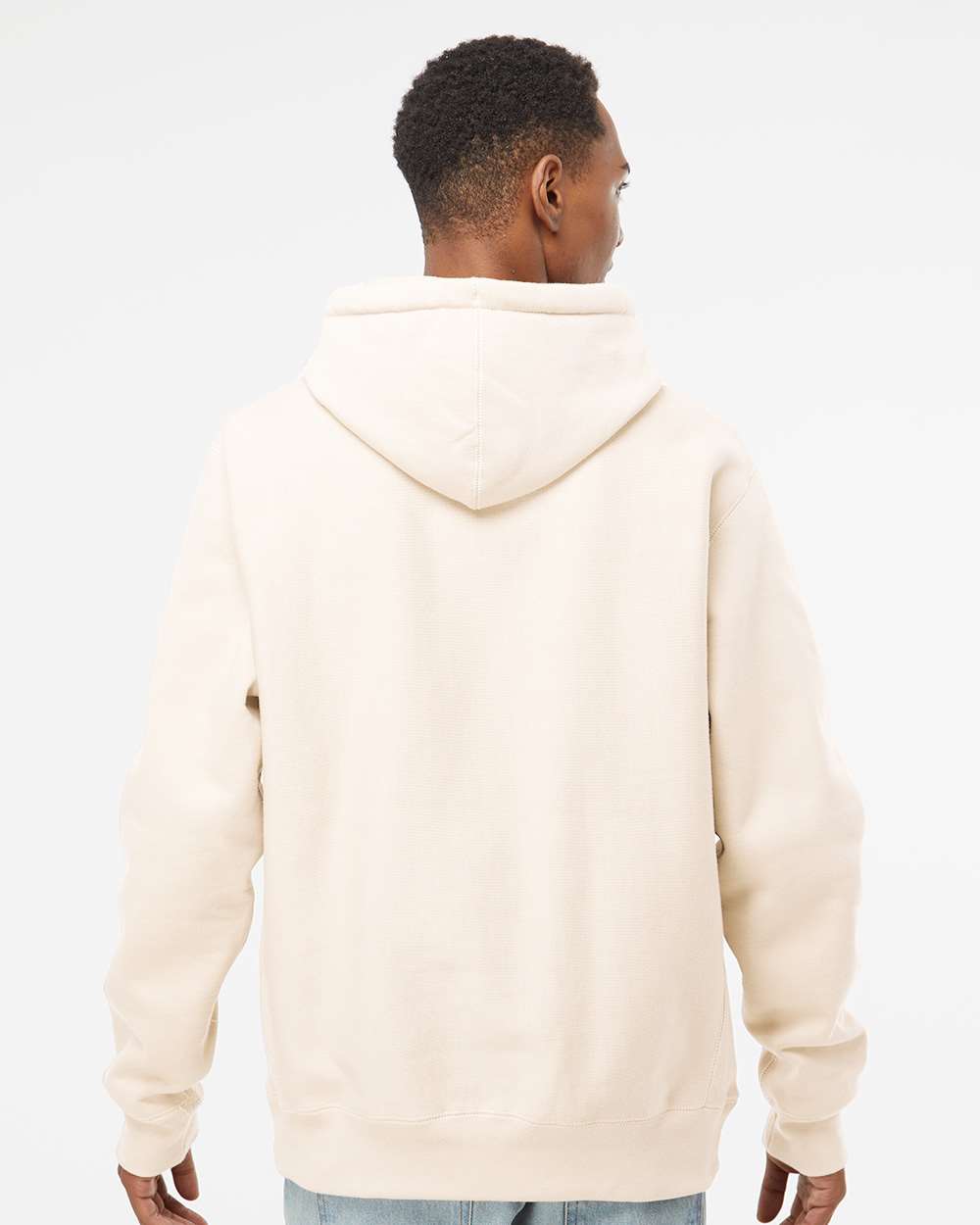 Unisex Legend Premium Heavyweight Cross-Grain Hooded Sweatshirt - OnModelBack - B02876242 - Bone
