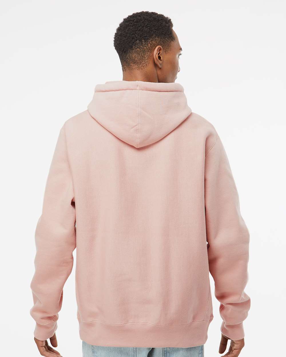 Unisex Legend Premium Heavyweight Cross-Grain Hooded Sweatshirt - OnModelBack - B02876302 - Dusty Pink