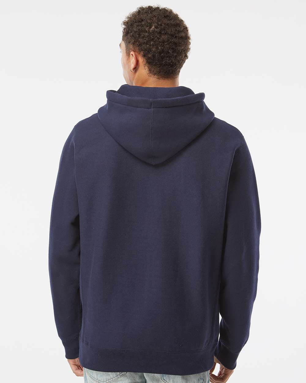 Unisex Legend Premium Heavyweight Cross-Grain Hooded Sweatshirt - OnModelBack - B02876652 - Classic Navy
