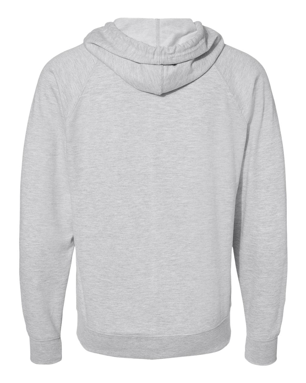 Unisex Icon Lightweight Loopback Terry Full-Zip Hooded Sweatshirt - Back - B11476022 - Athletic Heather