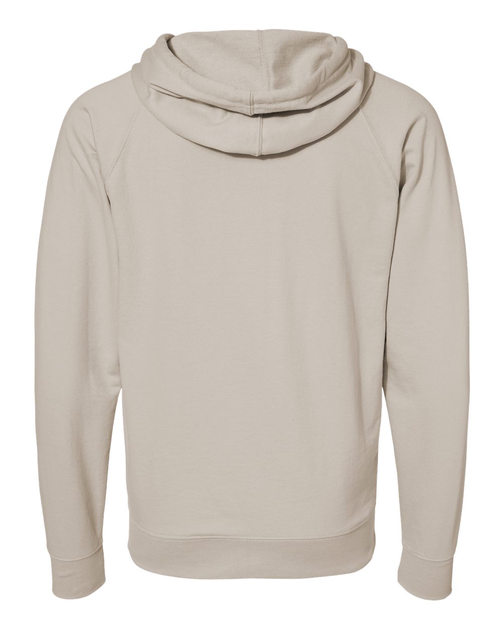 Unisex Icon Lightweight Loopback Terry Full-Zip Hooded Sweatshirt - Back - B11476112 - Sand