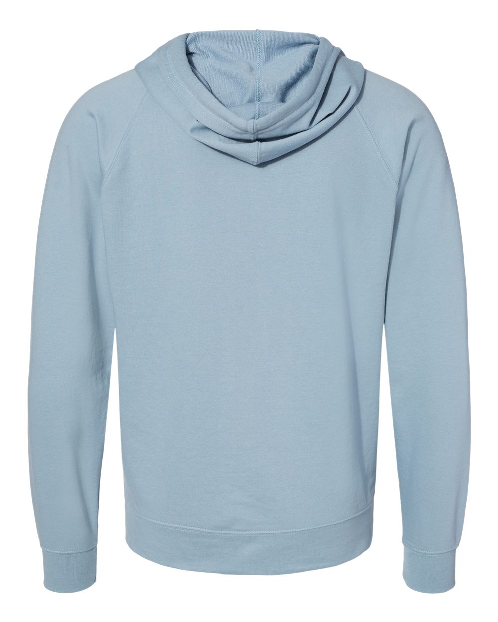Unisex Icon Lightweight Loopback Terry Full-Zip Hooded Sweatshirt - Back - B11476252 - Misty Blue
