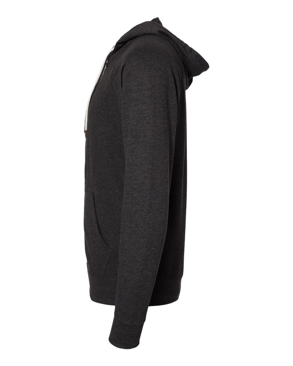 Unisex Icon Lightweight Loopback Terry Full-Zip Hooded Sweatshirt - DirectSide - B11476092 - Charcoal Heather