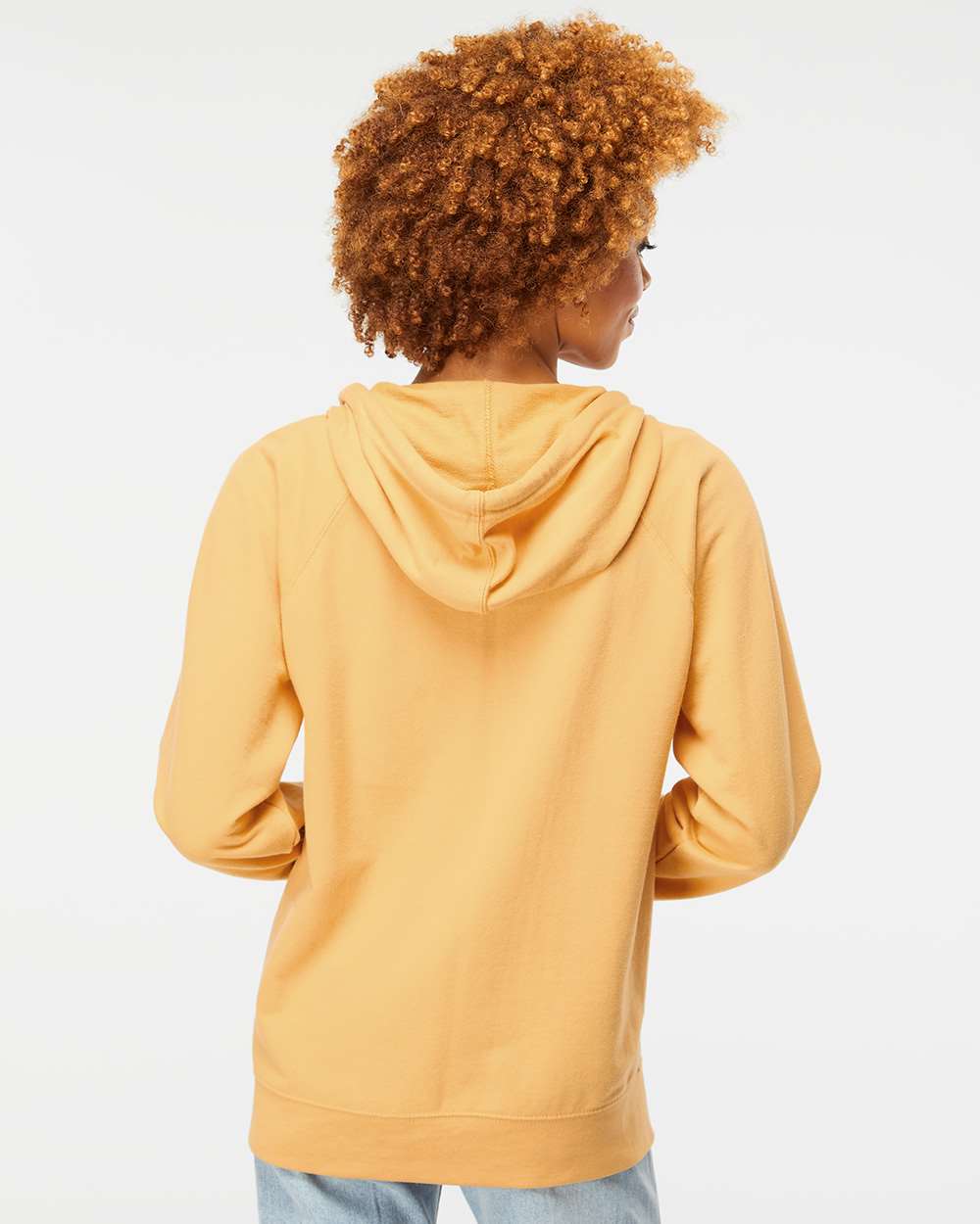 Unisex Icon Lightweight Loopback Terry Full-Zip Hooded Sweatshirt - OnModelBack - B11476122 - Harvest Gold