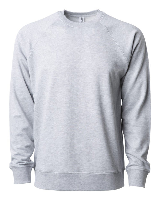 Unisex Icon Lightweight Loopback Terry Crewneck Sweatshirt - Front - B11576022 - Athletic Heather
