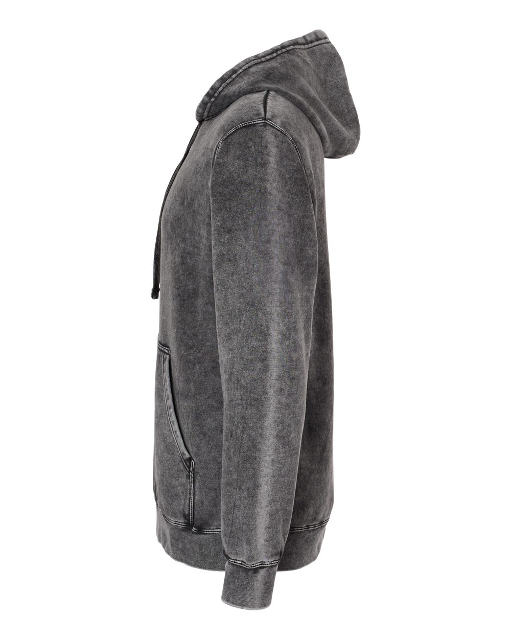 Unisex Midweight Mineral Wash Hooded Sweatshirt - DirectSide - B02476502 - Black