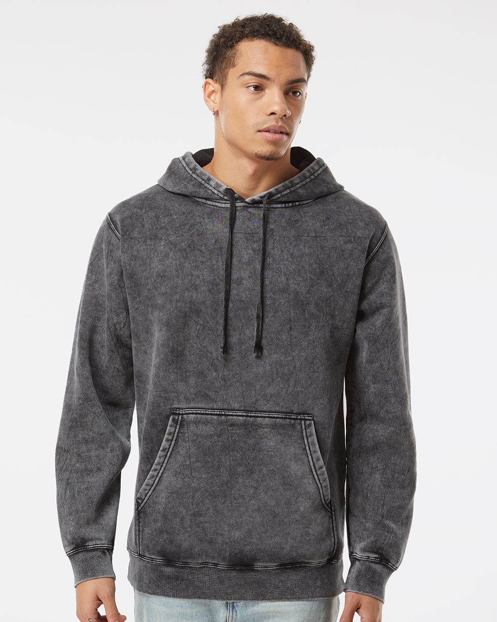 Unisex Midweight Mineral Wash Hooded Sweatshirt - styleImage