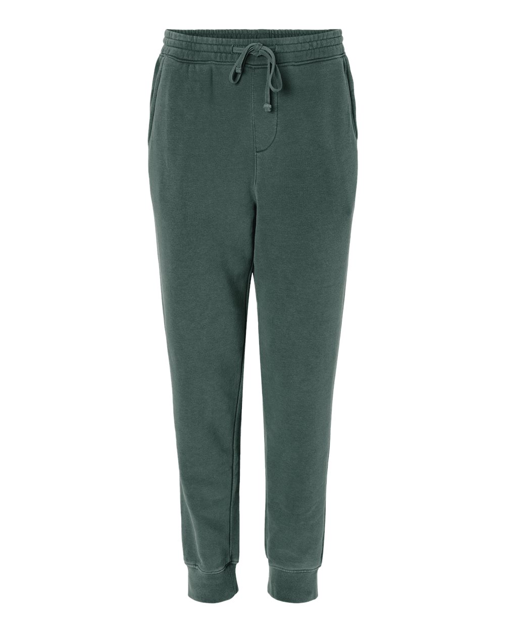 Unisex Pigment-Dyed Fleece Sweatpants - Front - B02576232 - Pigment Alpine Green